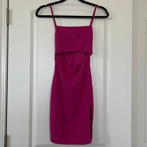 Magenta Pink Cutout Bodycon Dress